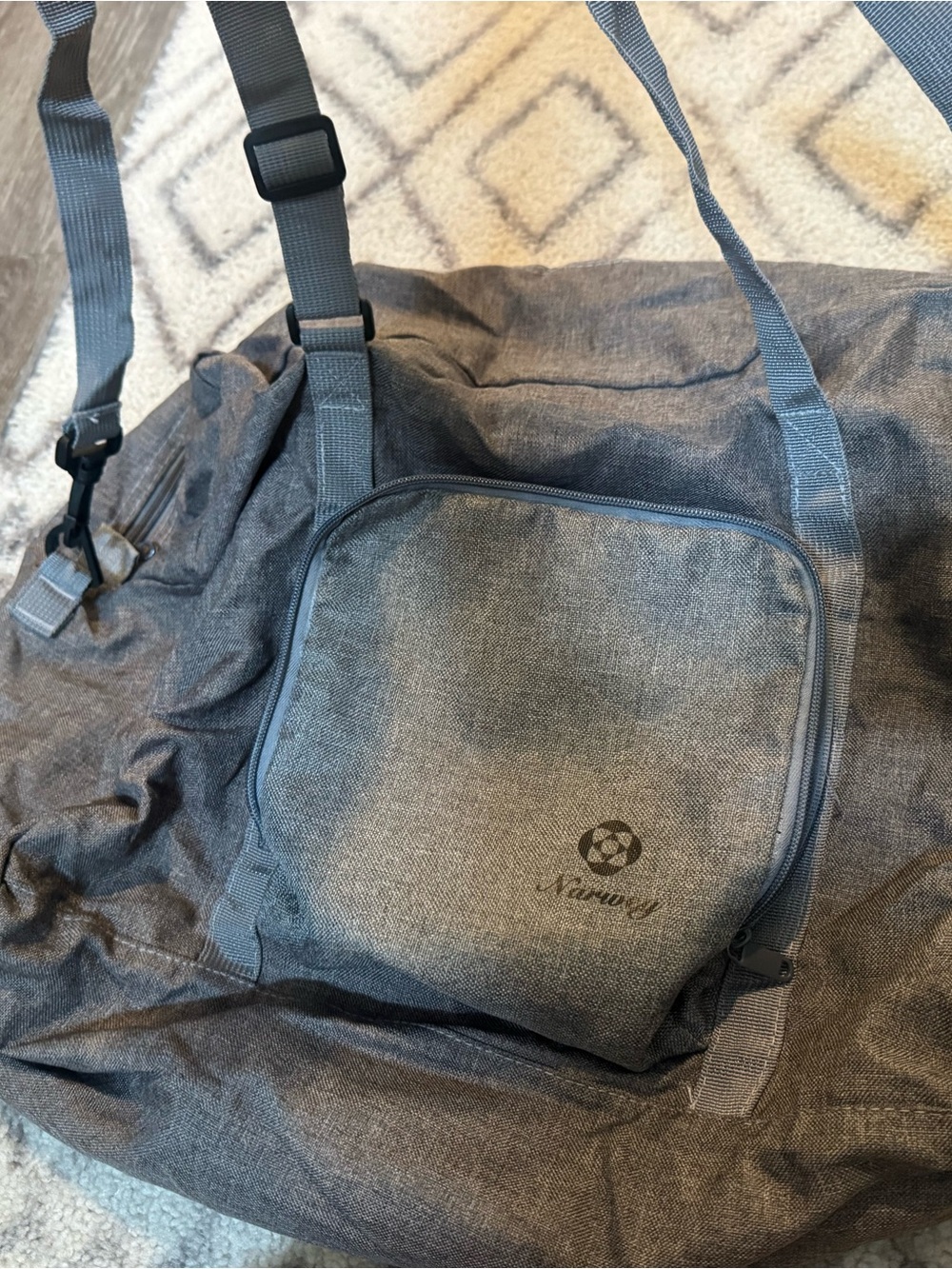 Collapsible Gray Travel Duffel Bag